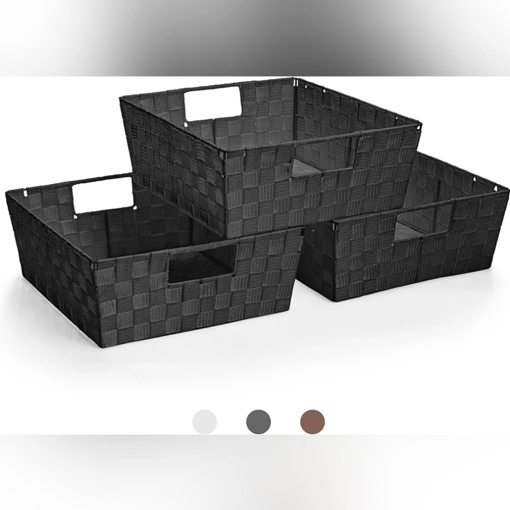 Set of Two Charcoal Storage Baskets